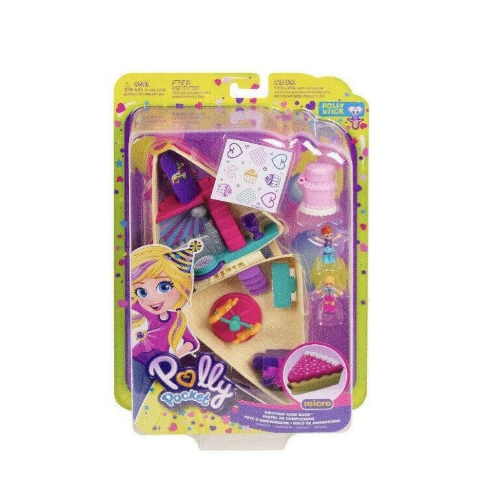 NIB Polly Pocket Micro Birthday Cake Bash Playset